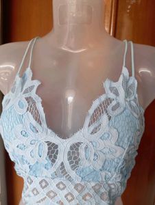 Blue Lace Bralette Top