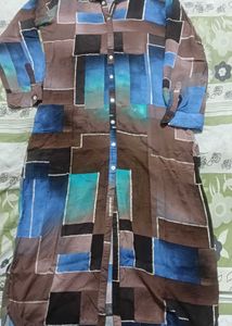 Abstract Print Long Kurta