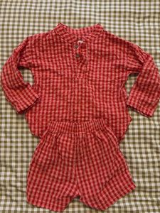 Red Gingham Outfit Set