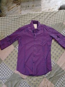 Men's Purple Printed Casual Shirt