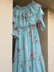 Boho Floral Off-Shoulder Maxi Dress