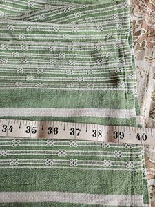 Green Striped Cotton Kurta