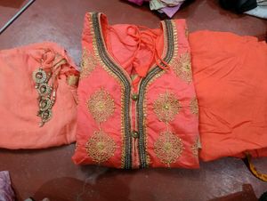 Heavy party wear kurta salwar dupatta set