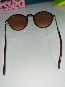Sparkling Embellished Round Sunglasses