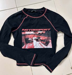Bonkers Graphic Long Sleeve Crop Top