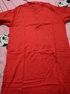 Vibrant Red Cotton Kurta