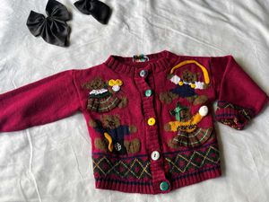 Adorable Teddy Bear Cardigan for Girls