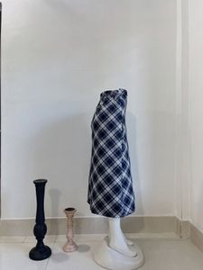 Plaid A-Line Midi Skirt
