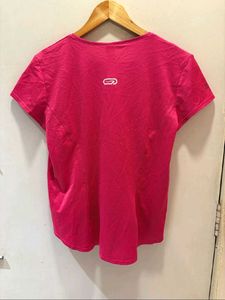 Women's Pink V-Neck Athletic T-Shirt