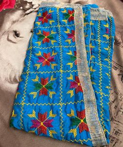 Boho Embroidered Blue Dupatta