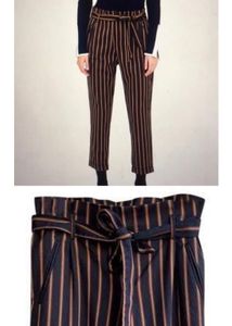 ZARA Striped Trousers with Belt