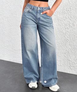 Wide Leg baggy light fade blue  Denim Jeans