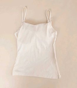 Cream Spaghetti Strap Tank Top