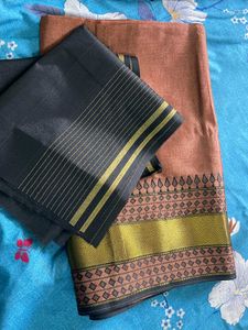 Elegant Saree with Contrast Blouse