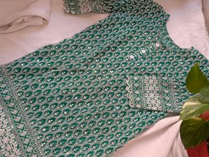 elegant green Georgette kurti