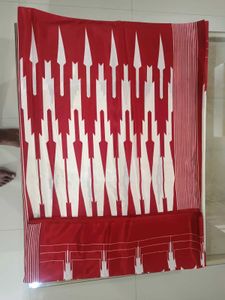 Elegant Red &amp; White Saree