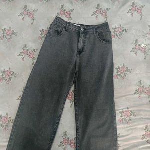 Grey Wide Leg Jeans