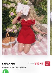 Red Off-Shoulder Bow Detail Dress