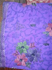 Purple Floral Saree