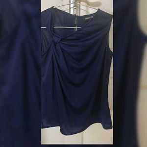 Navy Blue Knotted Sleeveless Top