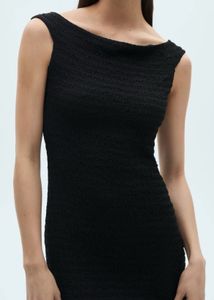 MANGO textured Midi Dress