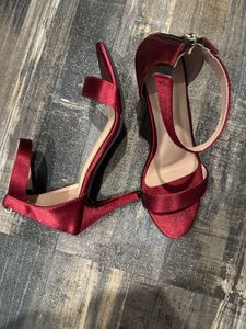 Burgundy Heeled Sandals