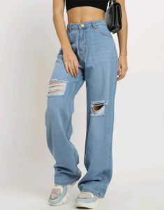 Ripped Wide Leg Jeans