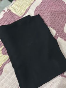Elegant Black Abaya with White Stripes