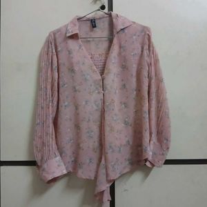 Pink Floral Sheer top
