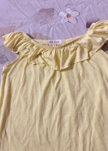 Chic Yellow off shoulder Ruffled Tank Top
