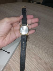 Classic Black Genuine Leather Watch
