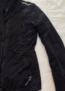 Superdry Black Lined Parka Jacket