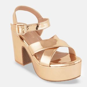 New Chic Metallic Golden Platform Sandals