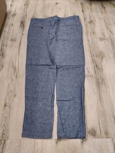 Ma6083 Blue Linen Blend Pants waist 32