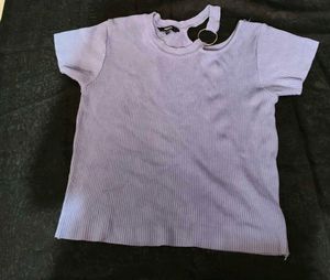 Stylish Lilac Cut-Out Top