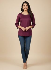 Elegant Purple Embellished Top