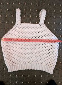 Crocheted White Tank Top