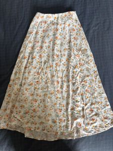 Floral Maxi Skirt zipper on the side