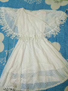 Elegant White Crochet Summer Dress