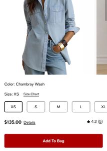 polo Ralph lauren Oversized Denim Shirt