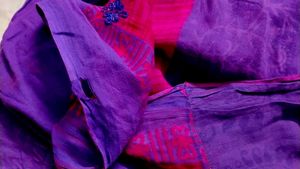 Vibrant Purple &amp; Pink cotton Saree