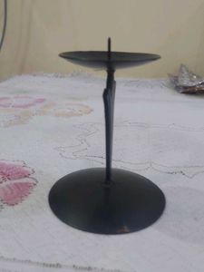Vintage Black Metal Candlestick Holder