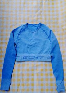 Echt Blue Long Sleeve Gym Top