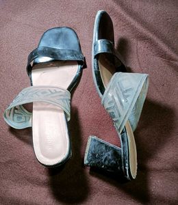 Black Heels with Unique Strap Design
