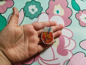 Handmade orange juice inspired Beaded Brooch