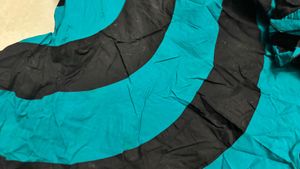 Chic Black &amp; Teal Striped Kurta