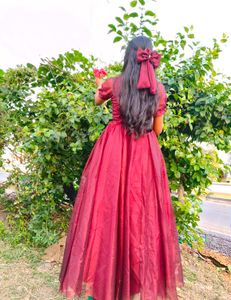 Maroon gown with Bow