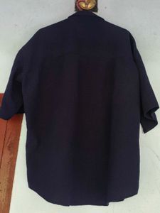 Men's Navy Short Sleeve Button-Up Shirt