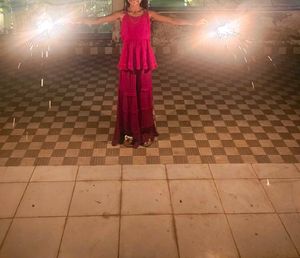 blood red  sharara set for diwali