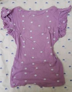 Cute Polka Dot Ruffle Sleeve Top